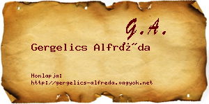 Gergelics Alfréda névjegykártya